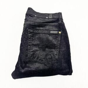7 For All Mankind Corduroy Textured Black Denim Skinny Jeans Size 27